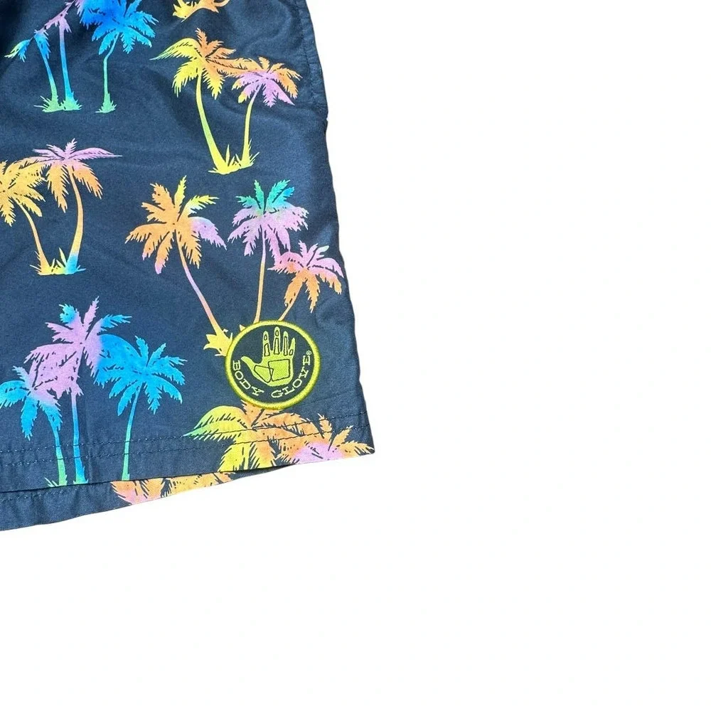 Body Glove Vapor All Over Palm Tree Drawstring Swim Trunks With Pockets SZ L/34